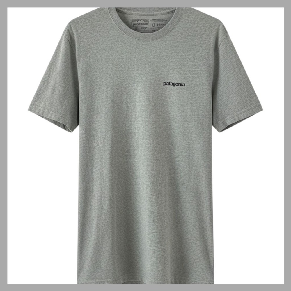 Patagonia Mens Small Gray Fitz Roy Horizons Graphic T-Shirt Regular Fit Heather